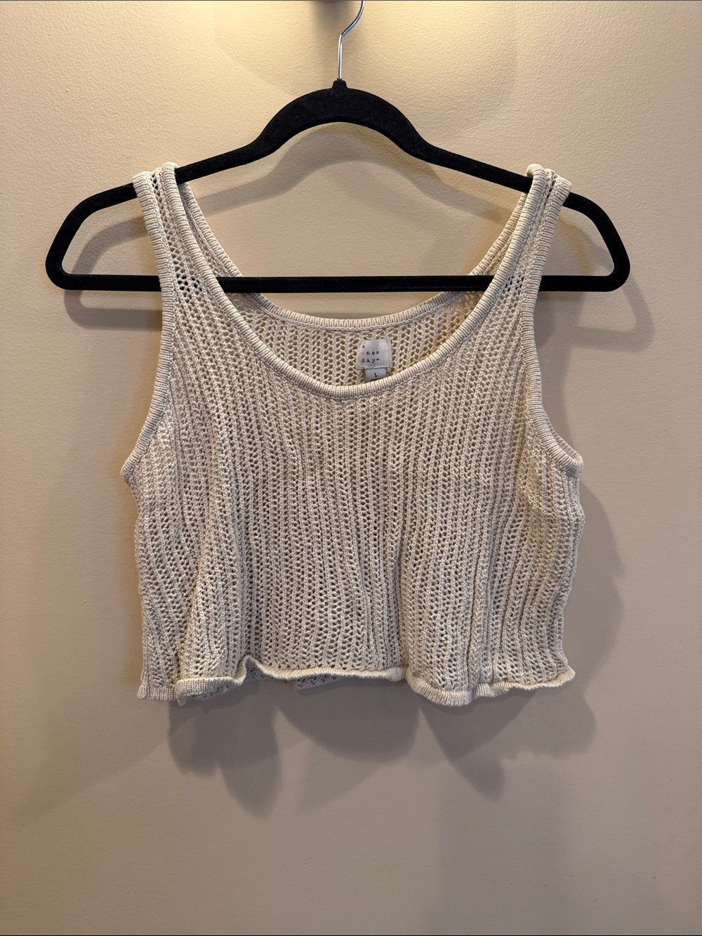 Target Cream Crochet Crop Tank Top
